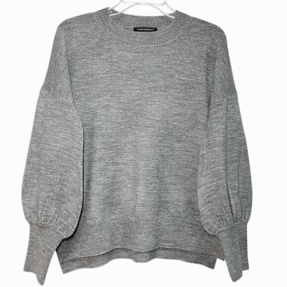 French Connection Loose Fitting Balloon Sleeve Sweater in Grey Heather Women’s S - Picture 1 of 7